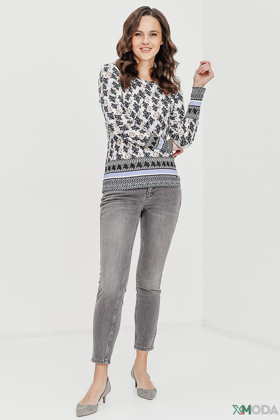 Джинсы Oui серые с потертостями