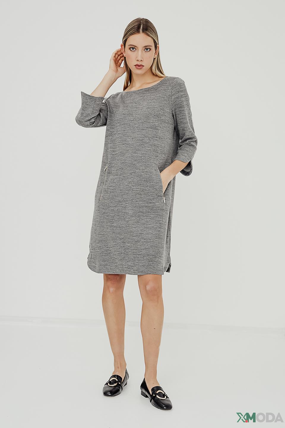 Платье Penny Black серое с карманами