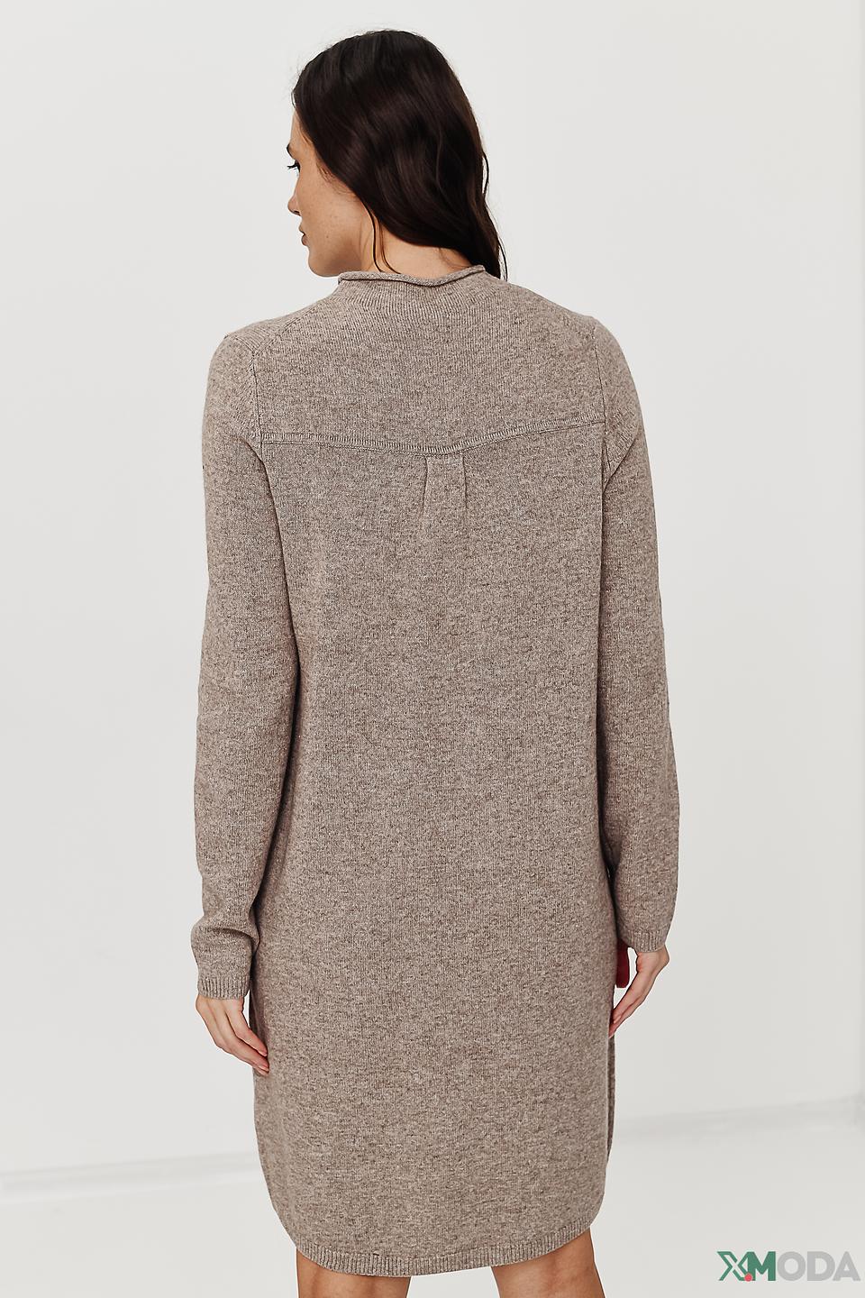 Платье Oui вязаное бежевое