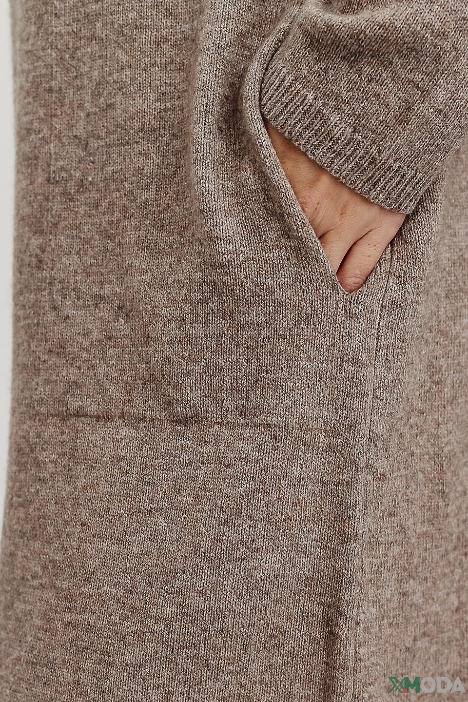 Платье Oui вязаное бежевое