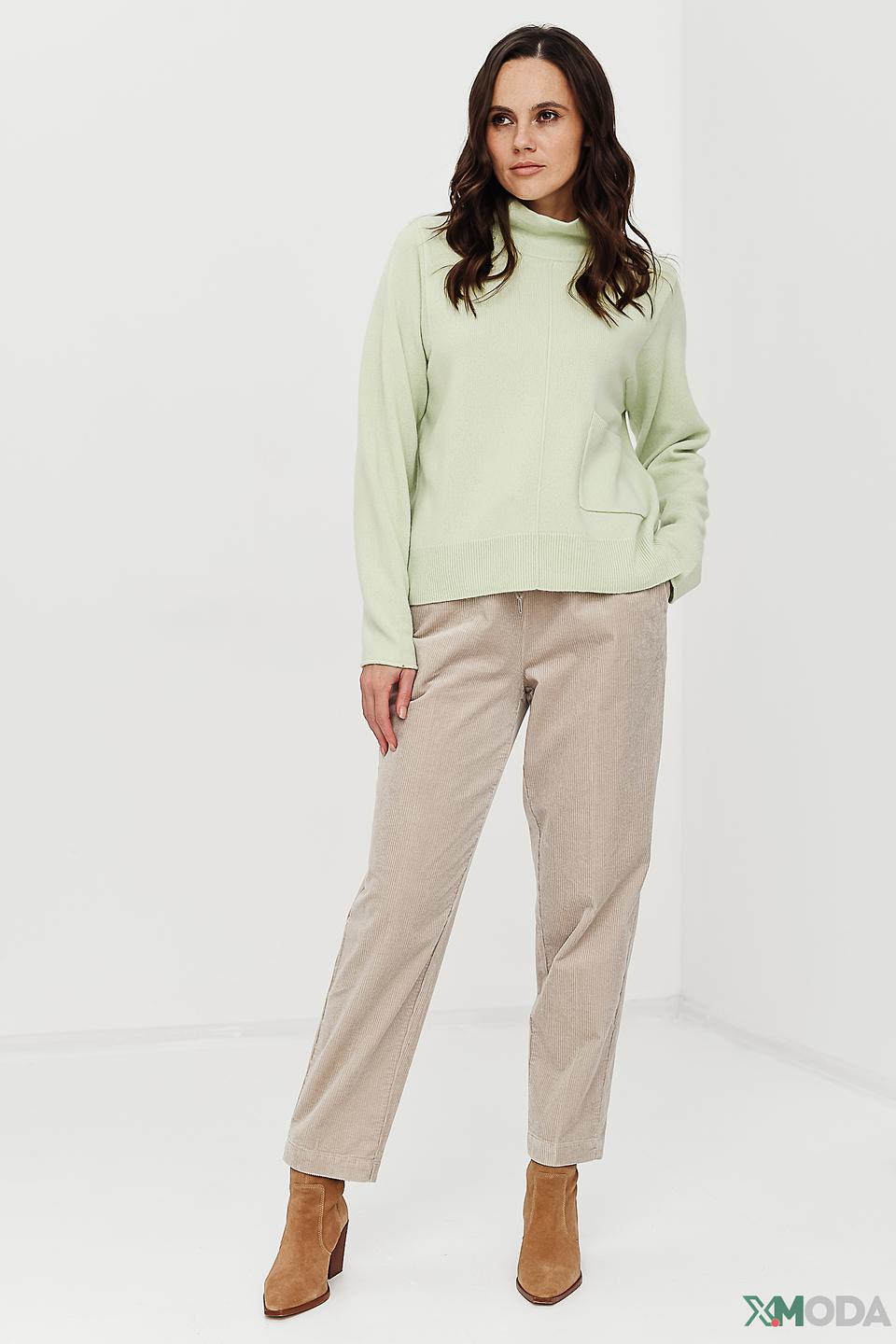 Пуловер Oui мятный с карманом