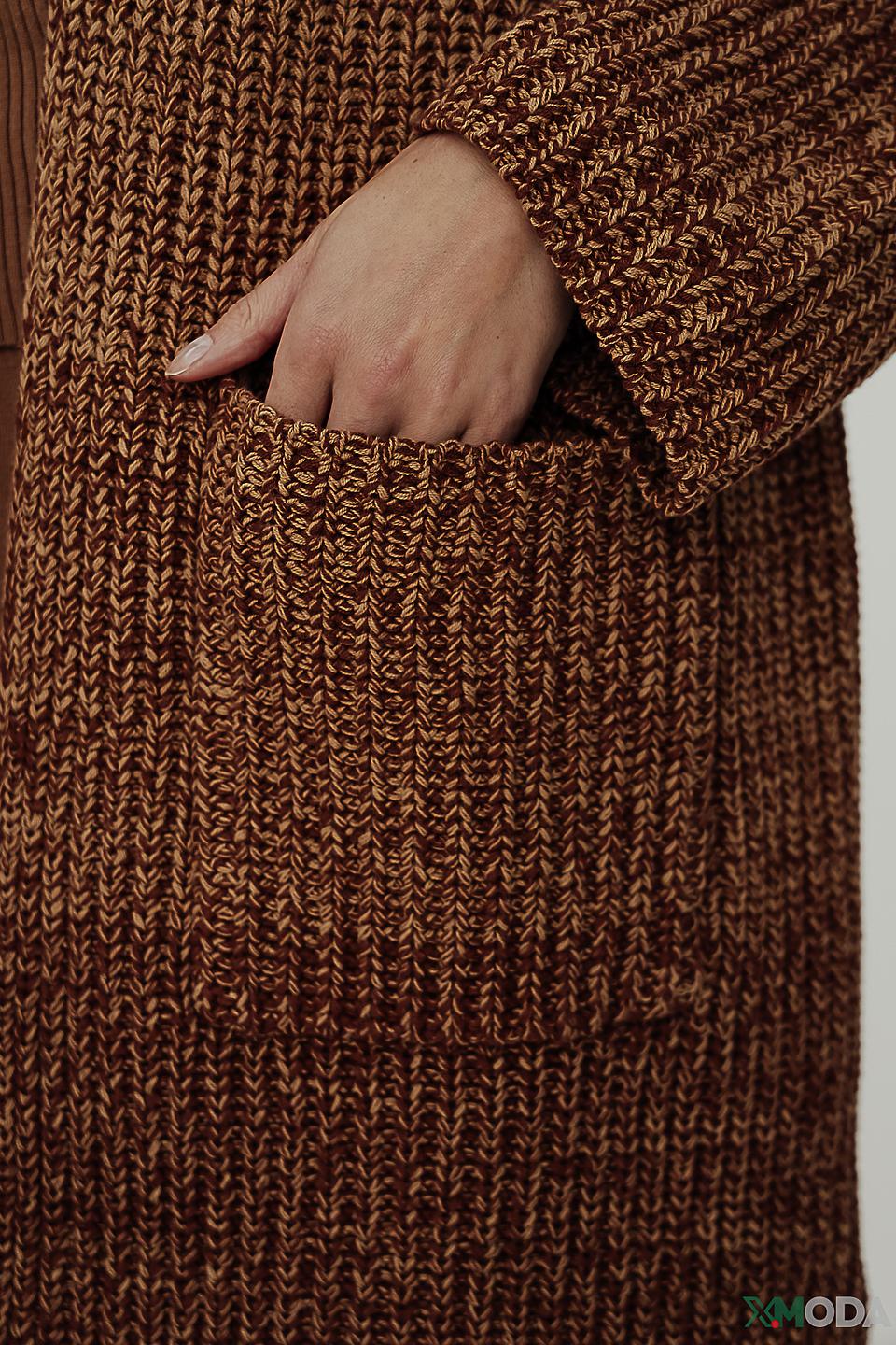 Жакет Tom Tailor вязаный коричневый