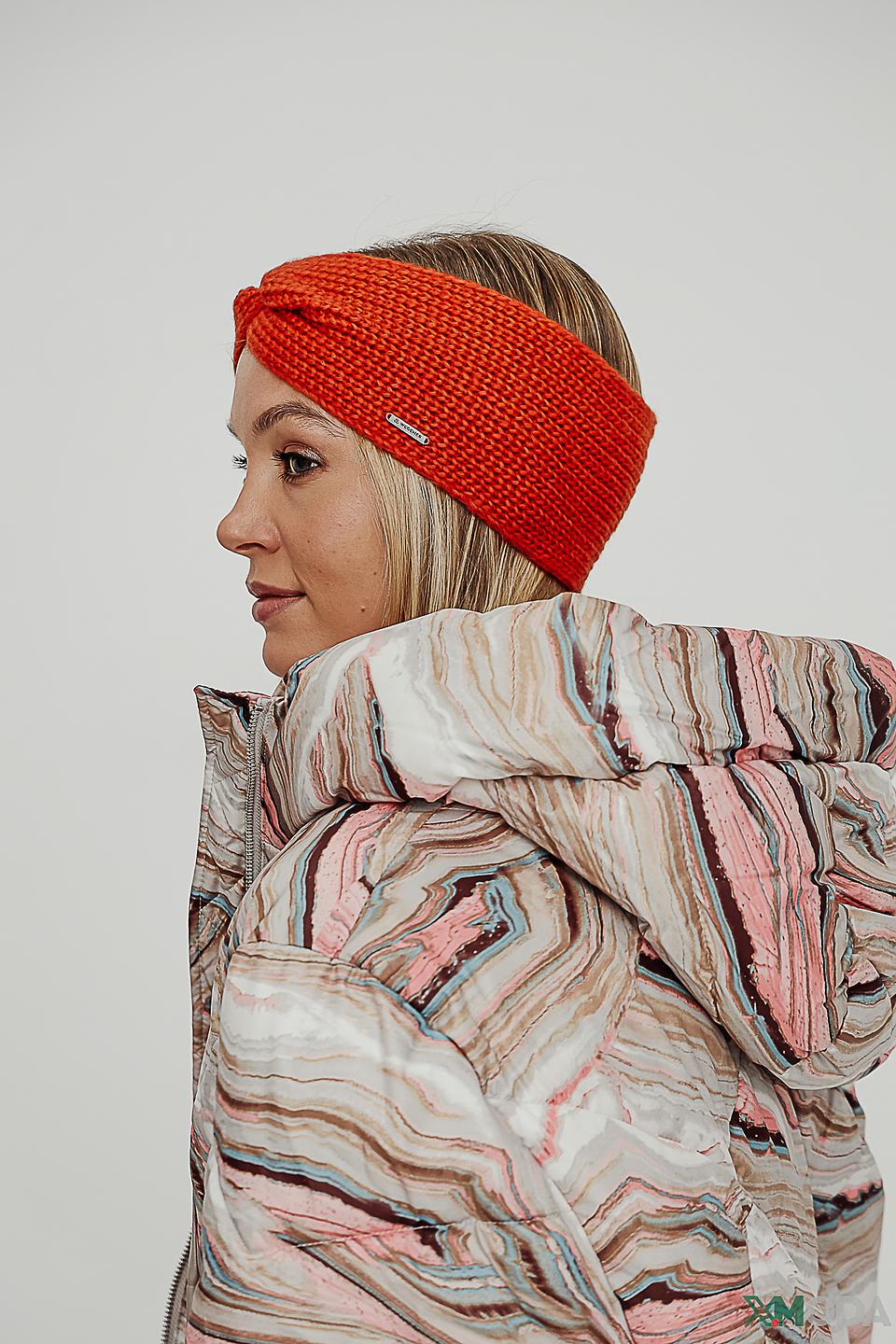 Повязка на голову Wegener алая вязаная