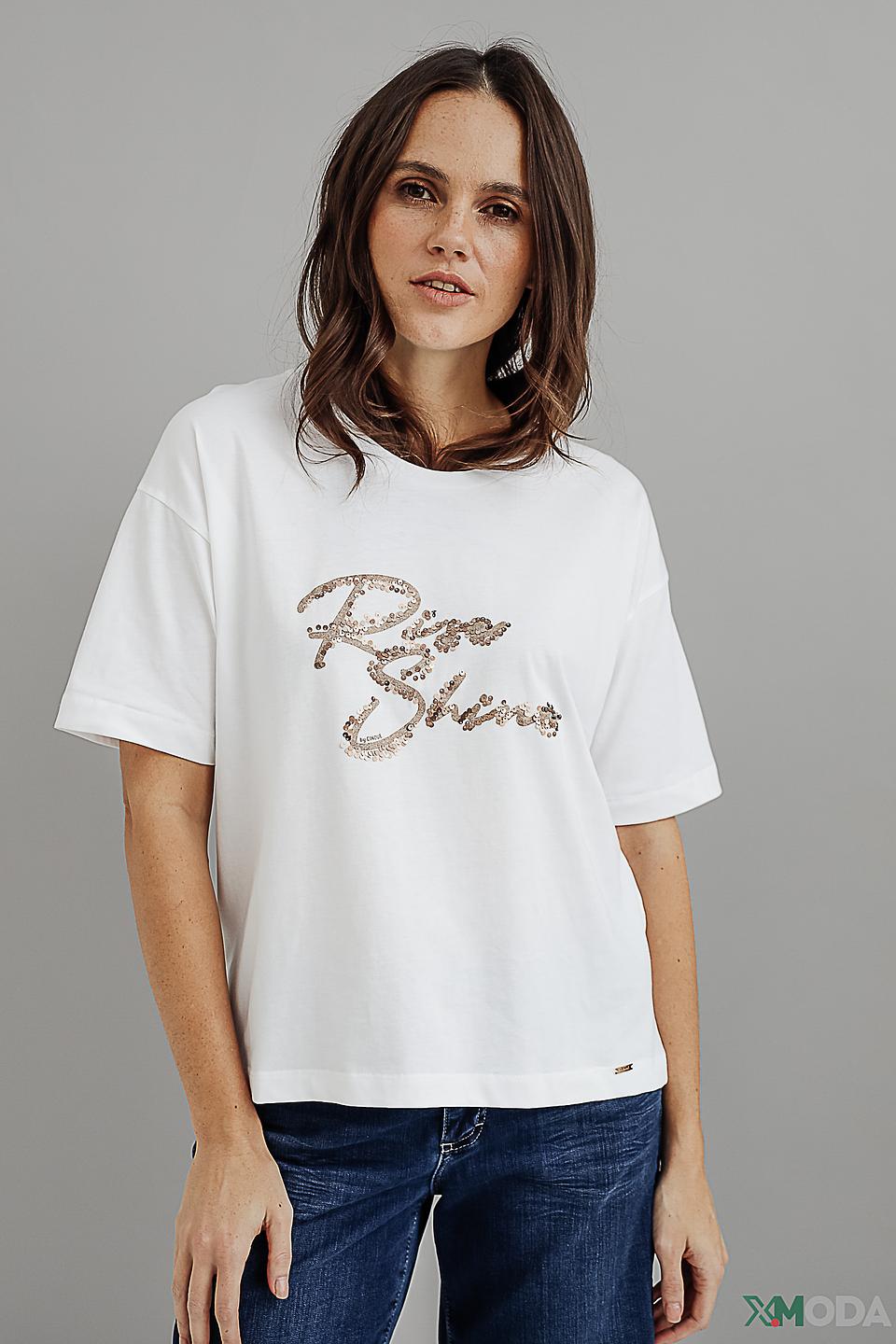 Футболка Cinque с пайетками белый