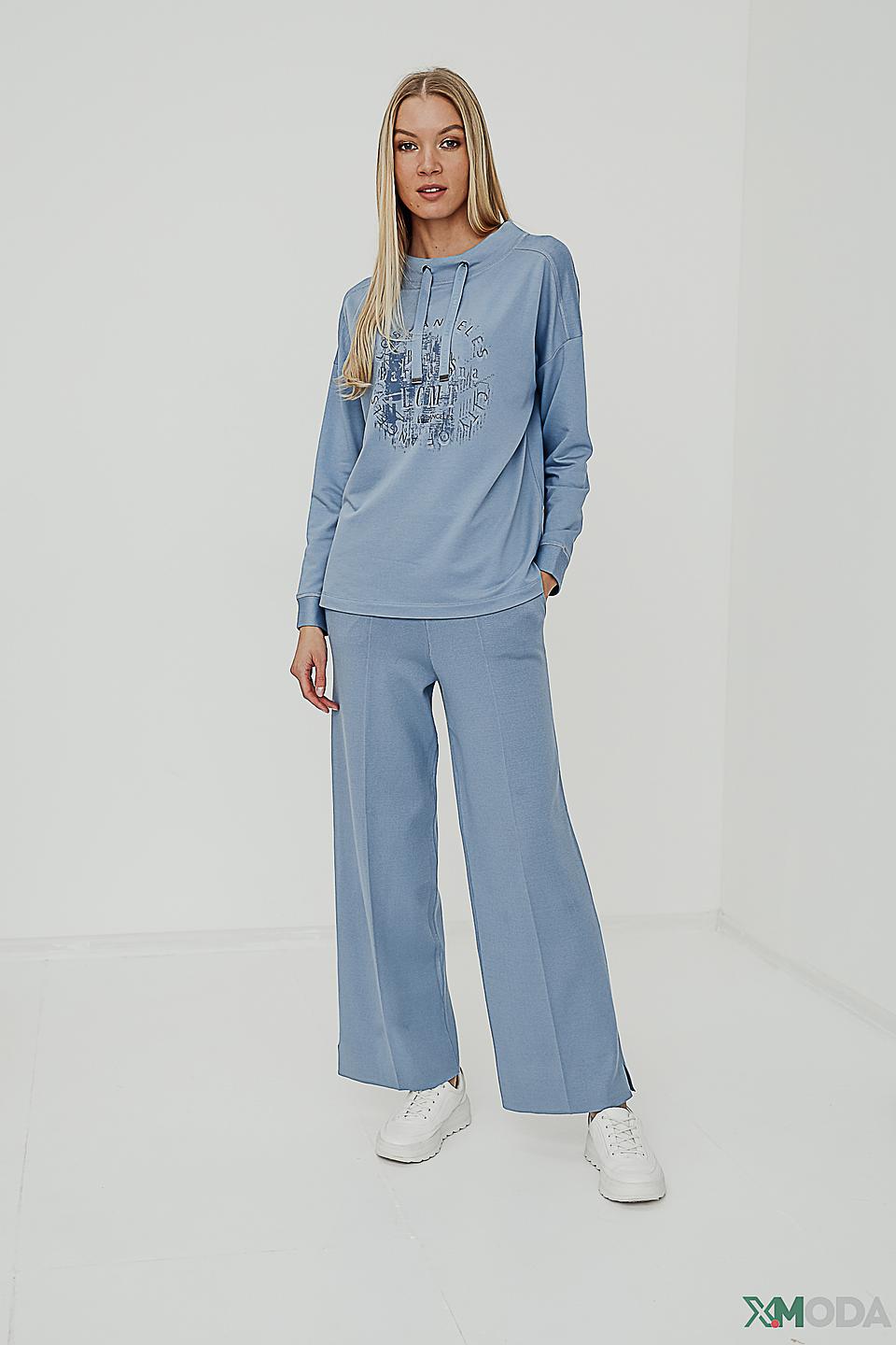 Пуловер Lecomte с принтом Los Angeles голубой