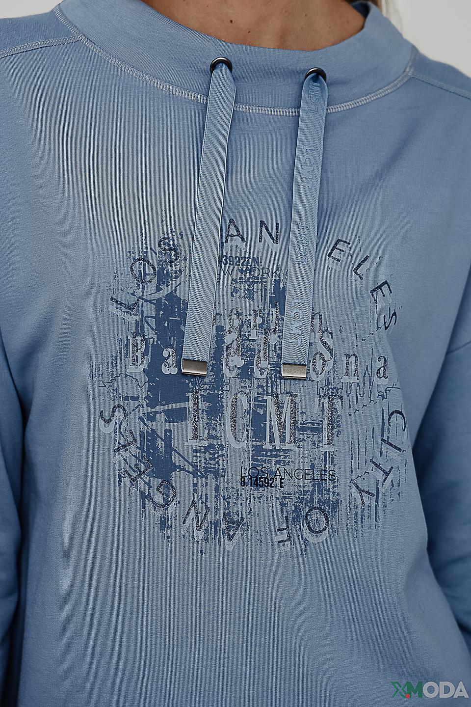 Пуловер Lecomte с принтом Los Angeles голубой