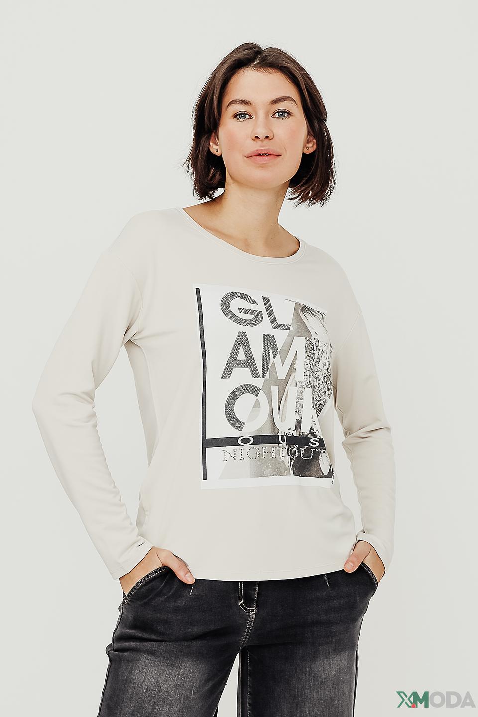 Джемпер Monari с принтом бежевый