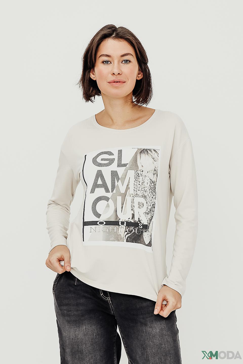 Джемпер Monari с принтом бежевый