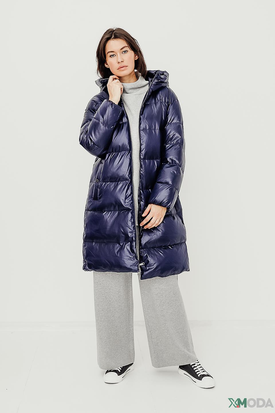 Пальто White Label стеганое синее