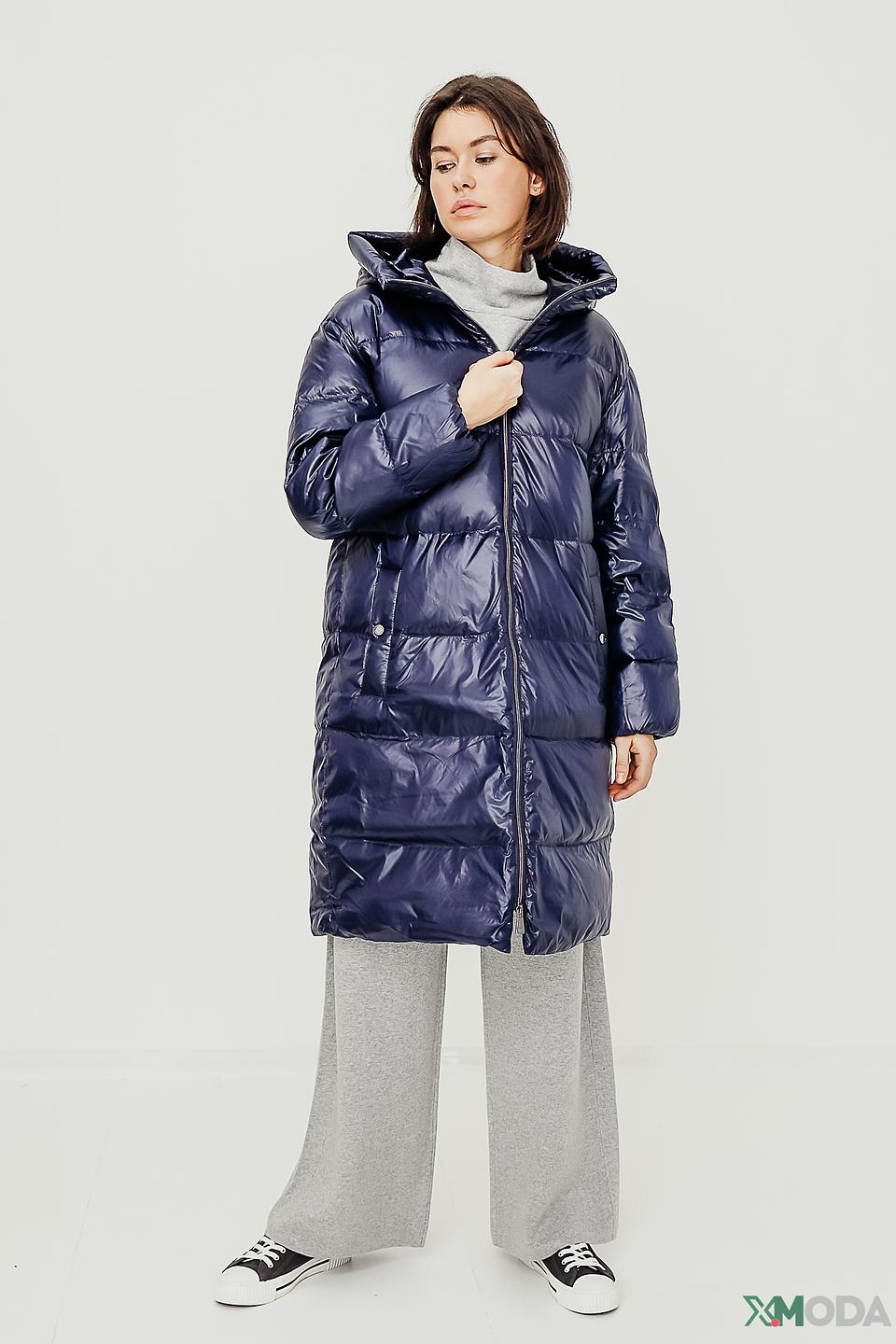 Пальто White Label стеганое синее