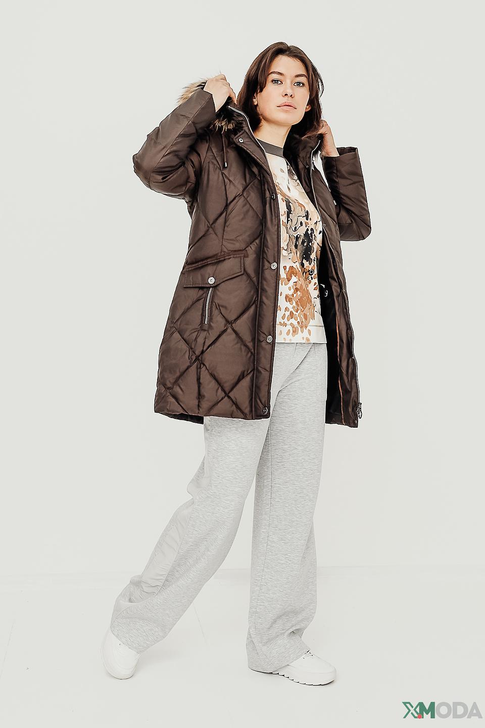 Куртка Lebek стеганая коричневая