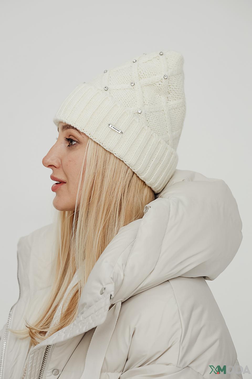 Шапка Wegener с кристаллами белая