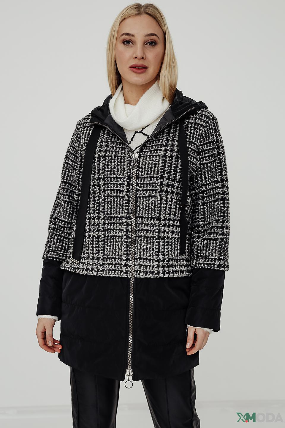 Пальто Bianca в клетку чёрное