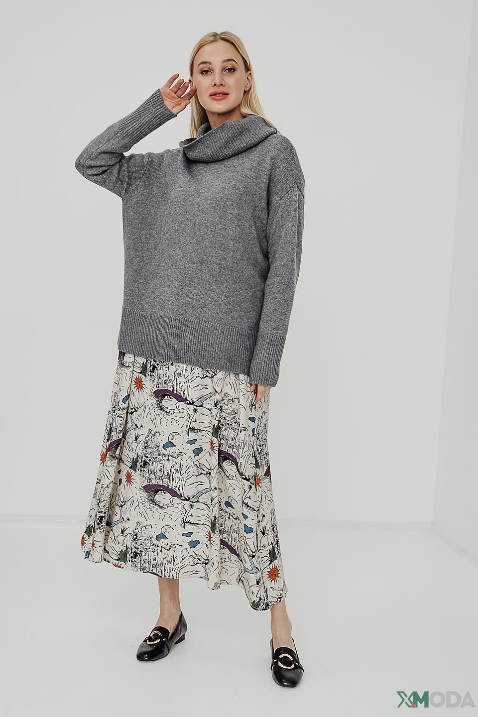 Пуловер Gerry Weber с воротником-хомутом серый