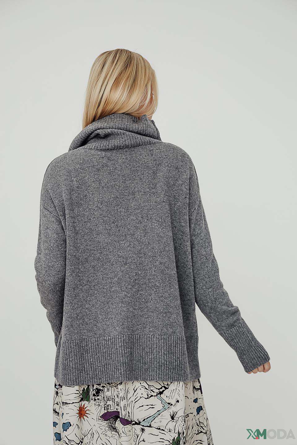 Пуловер Gerry Weber с воротником-хомутом серый