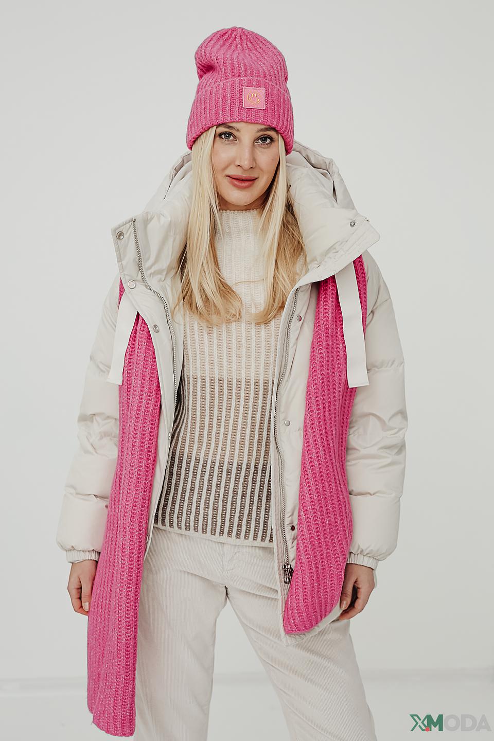 Шапка Oui с помпоном фуксия