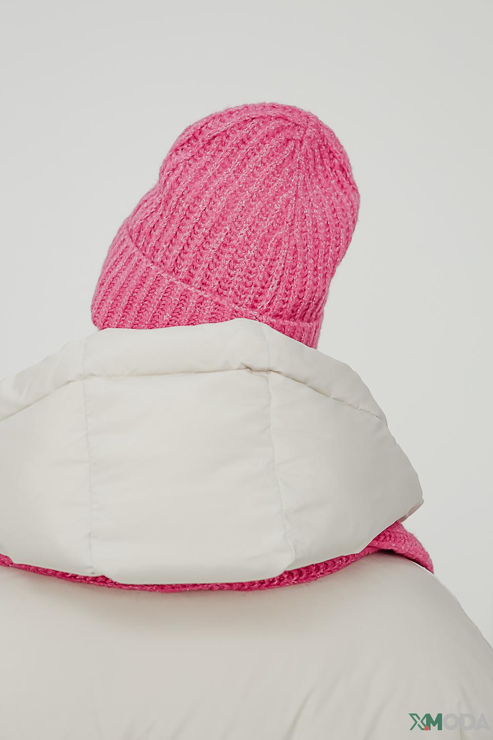 Шапка Oui с помпоном фуксия