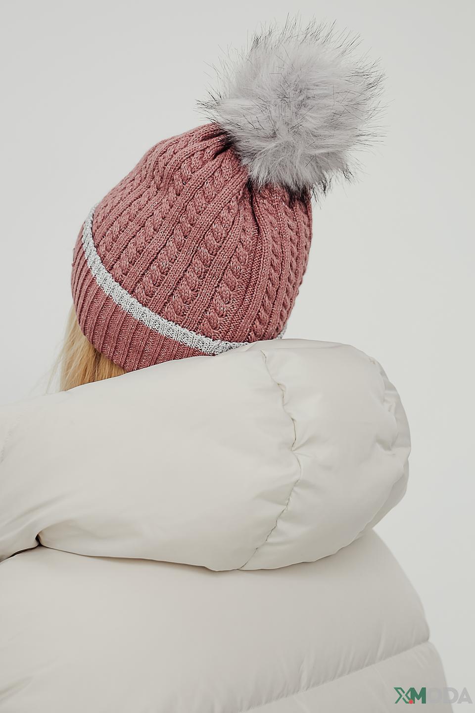 Шапка Wegener с помпоном розовая