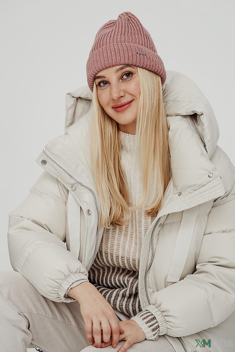 Шапка Wegener вязаная розовая