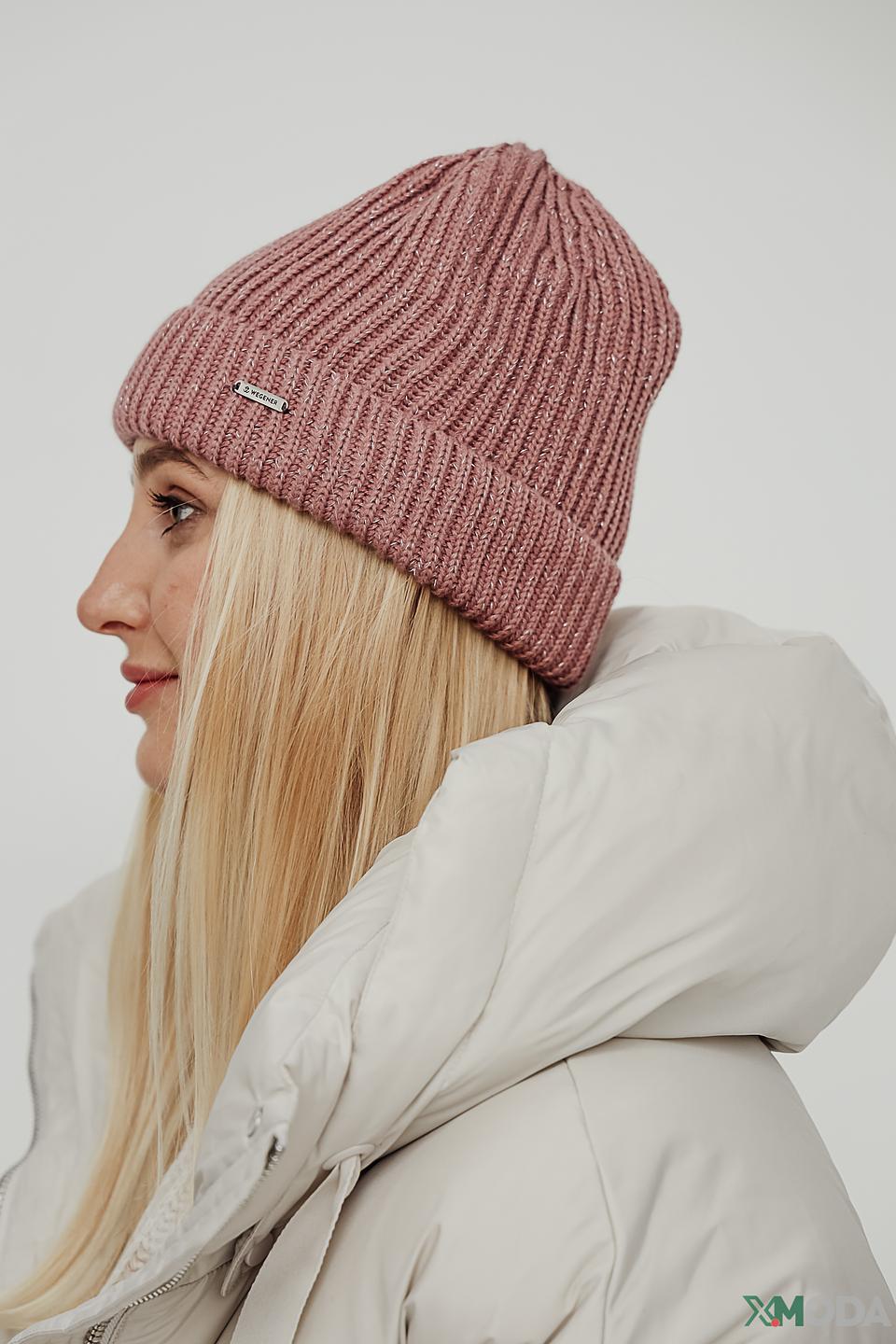 Шапка Wegener вязаная розовая