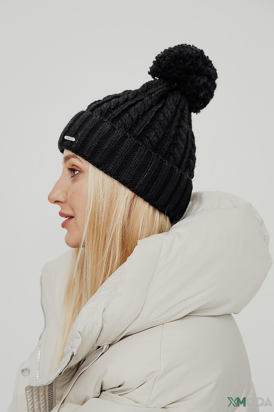 Шапка Wegener с помпоном чёрная
