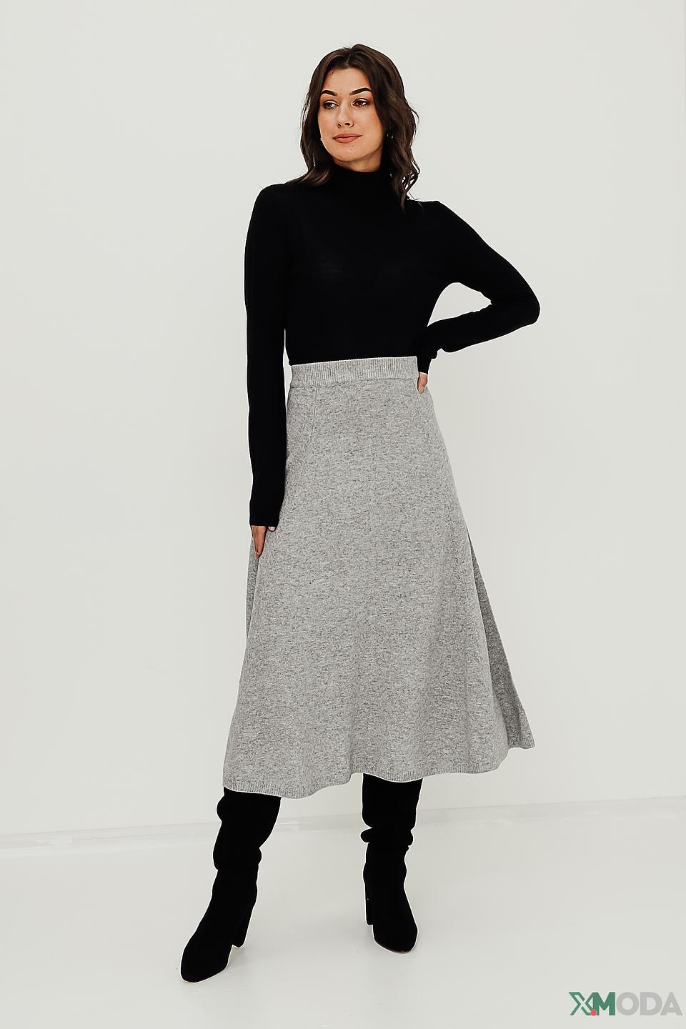 Юбка Oui вязаная серая