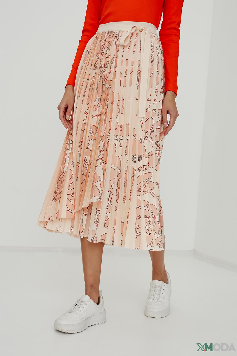 Юбка Marc Cain с принтом и лентами