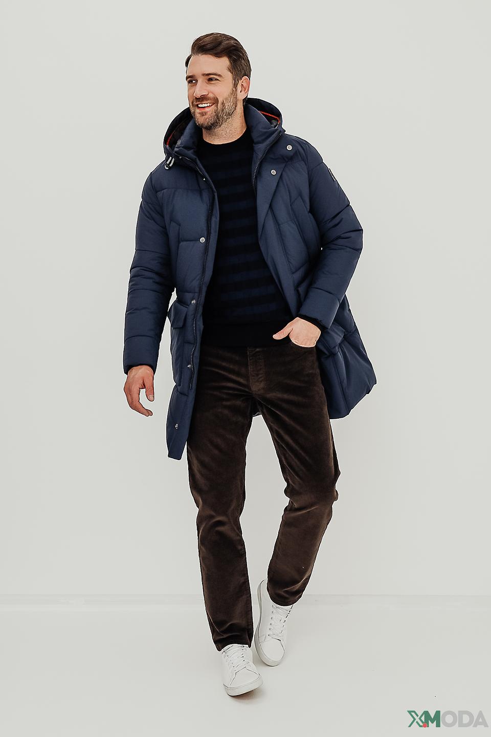 Пальто S4 мужское стеганое синее