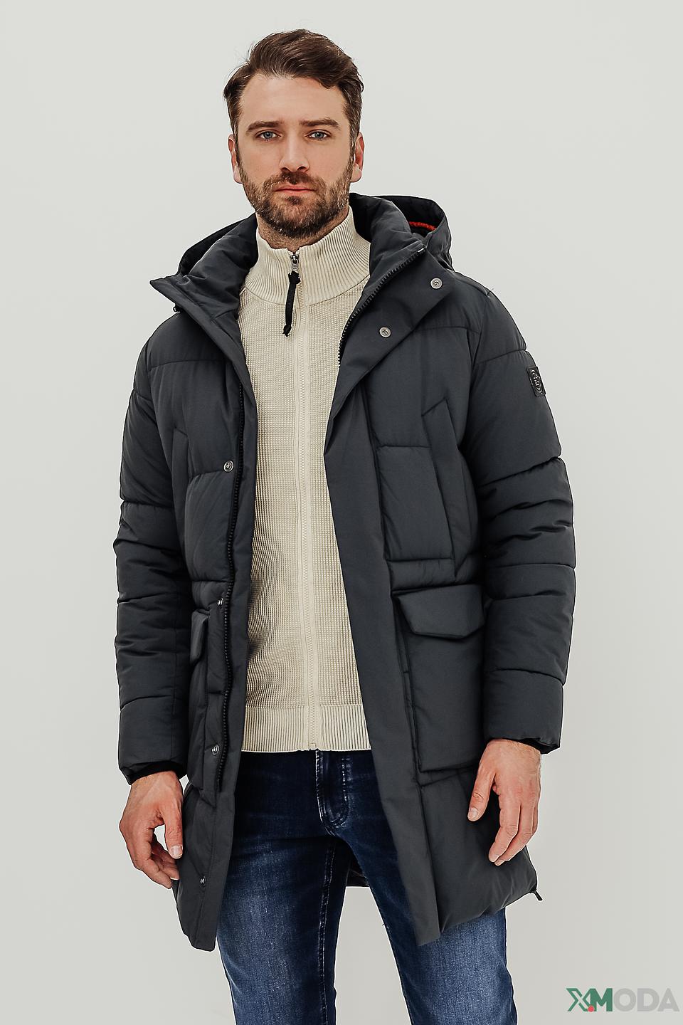 Пальто S4 мужское стеганое чёрное