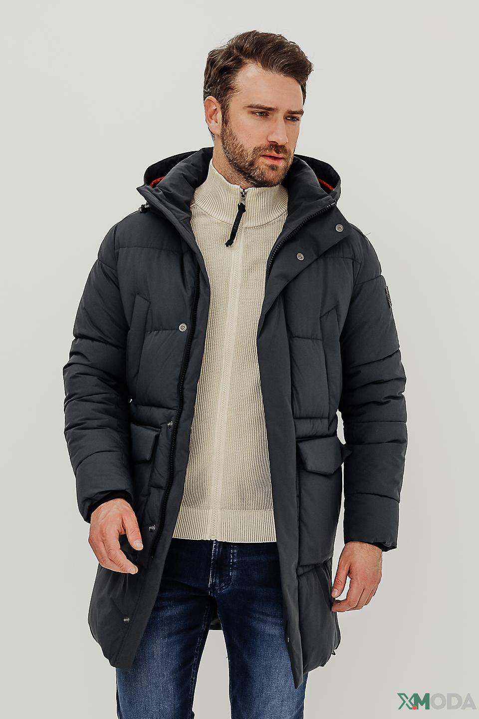 Пальто S4 мужское стеганое чёрное