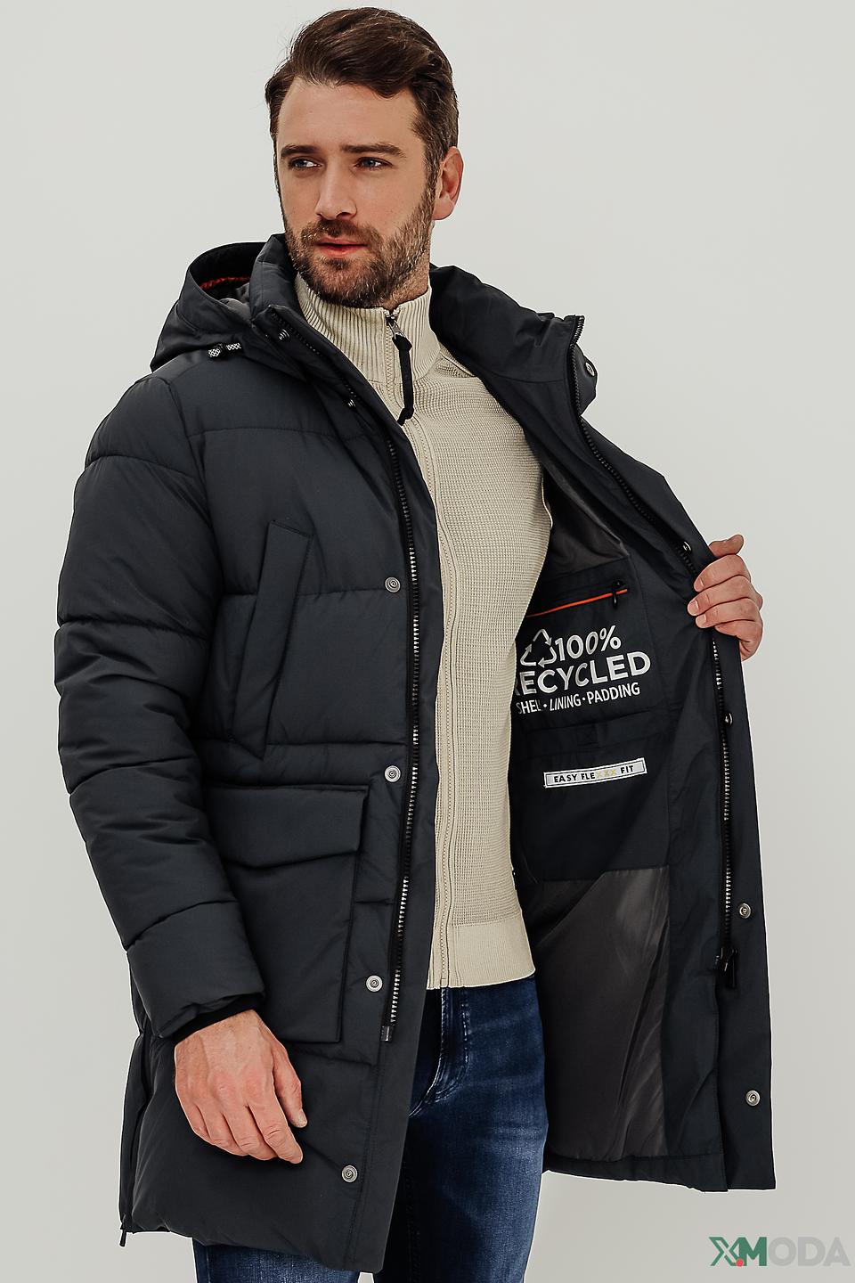 Пальто S4 мужское стеганое чёрное