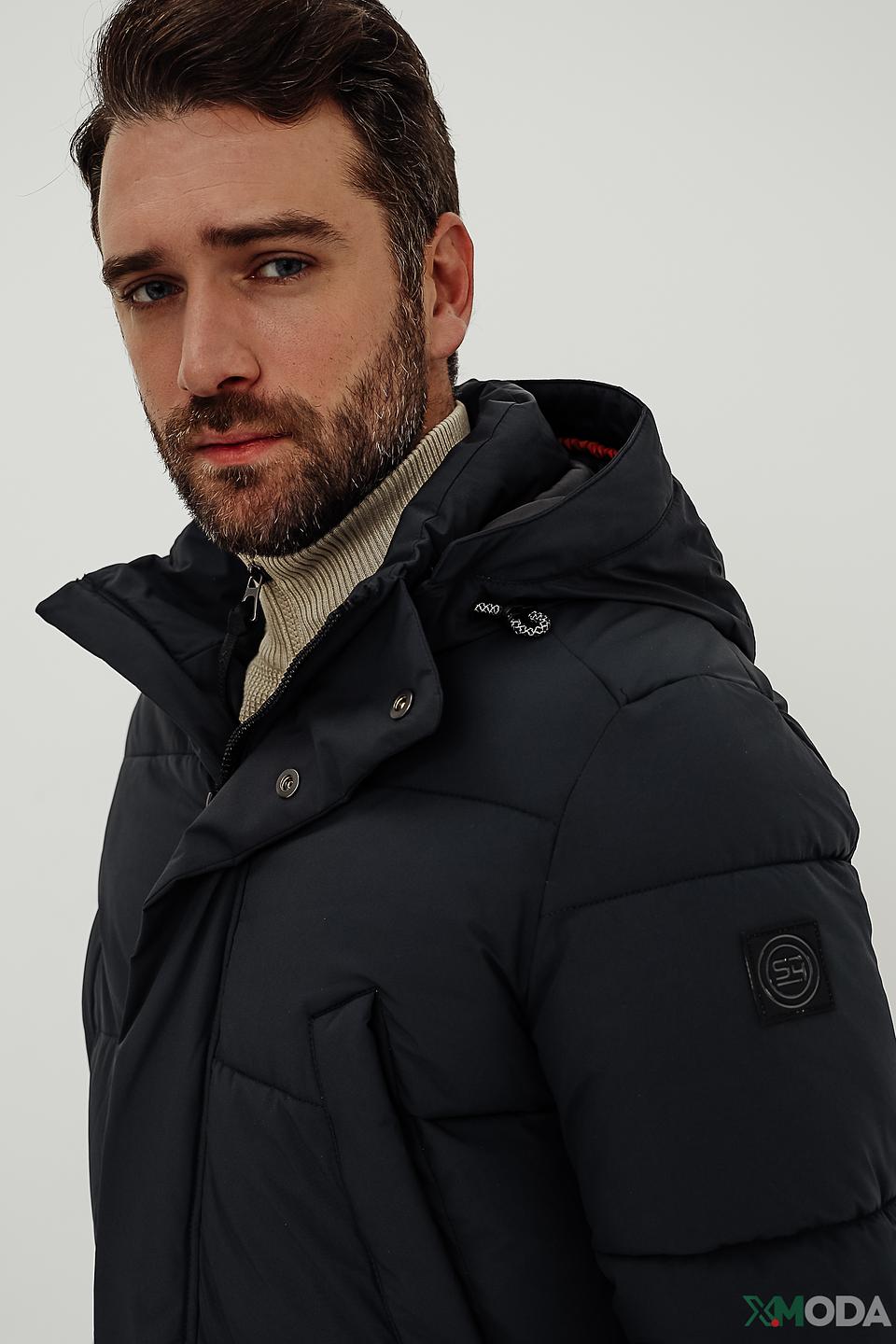 Пальто S4 мужское стеганое чёрное