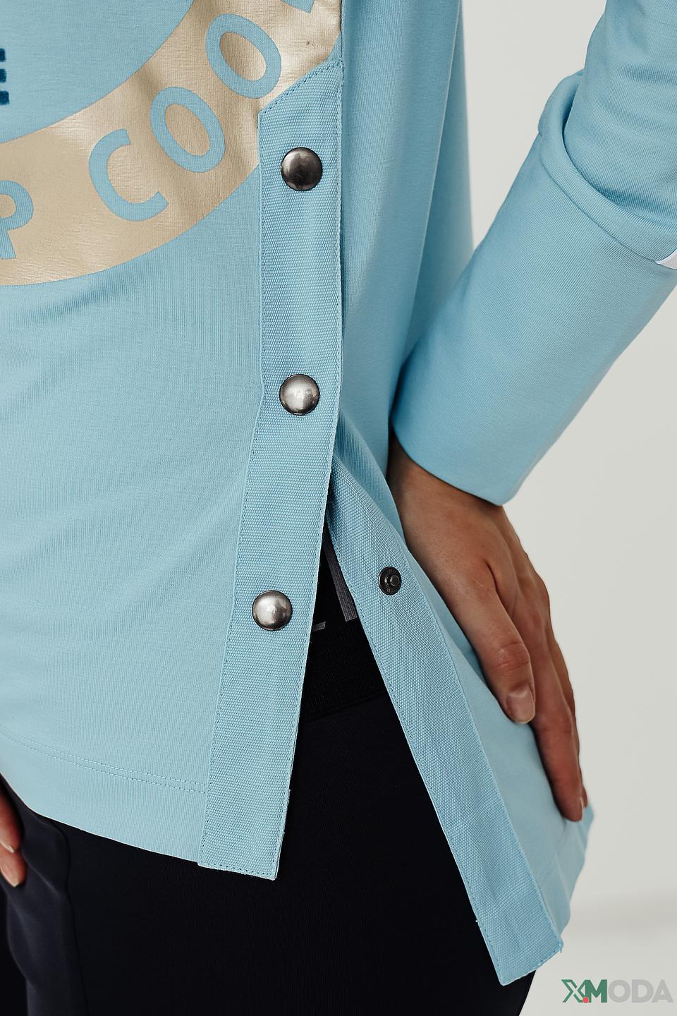 Толстовка Tuzzi с принтом голубая