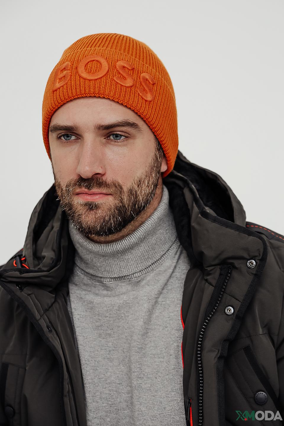 Шапка Boss Orange оранжевая