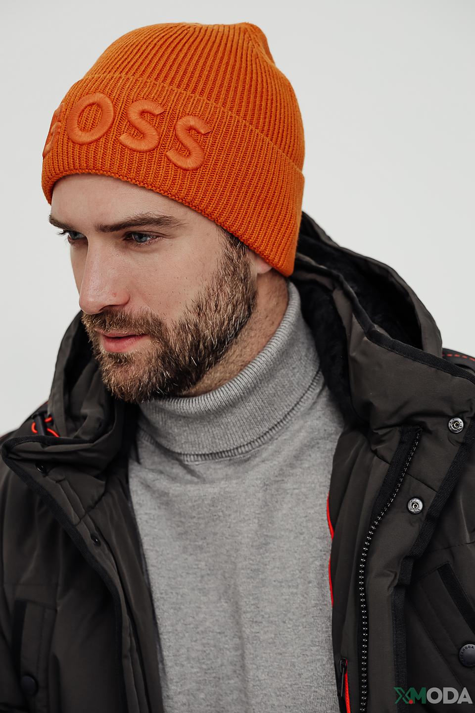 Шапка Boss Orange оранжевая