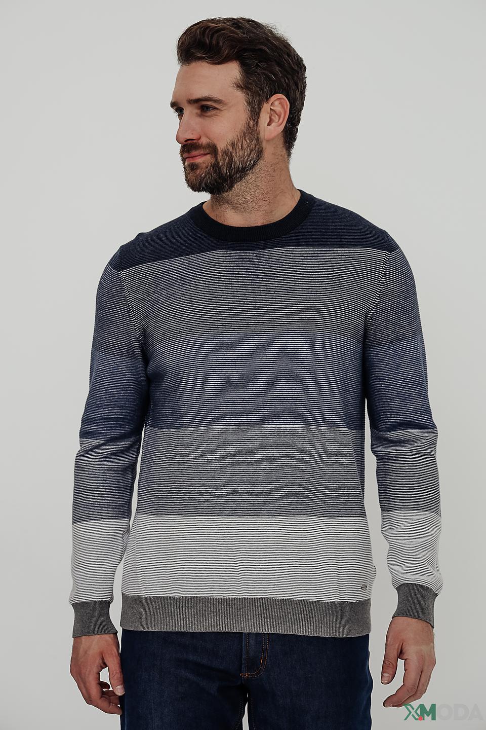 Джемпер Ragman в полоску серый