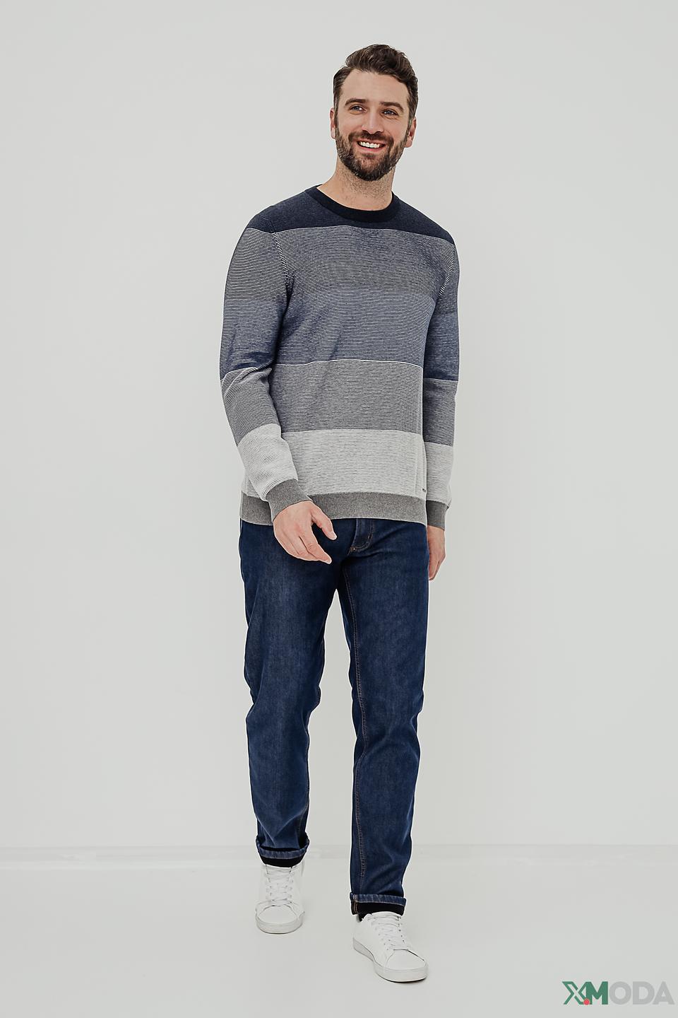 Джемпер Ragman в полоску серый