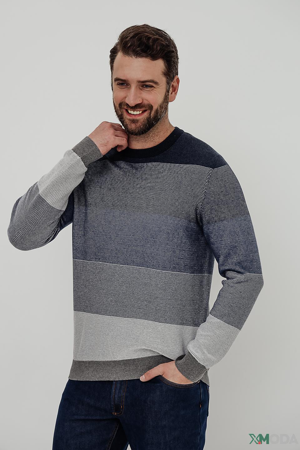 Джемпер Ragman в полоску серый