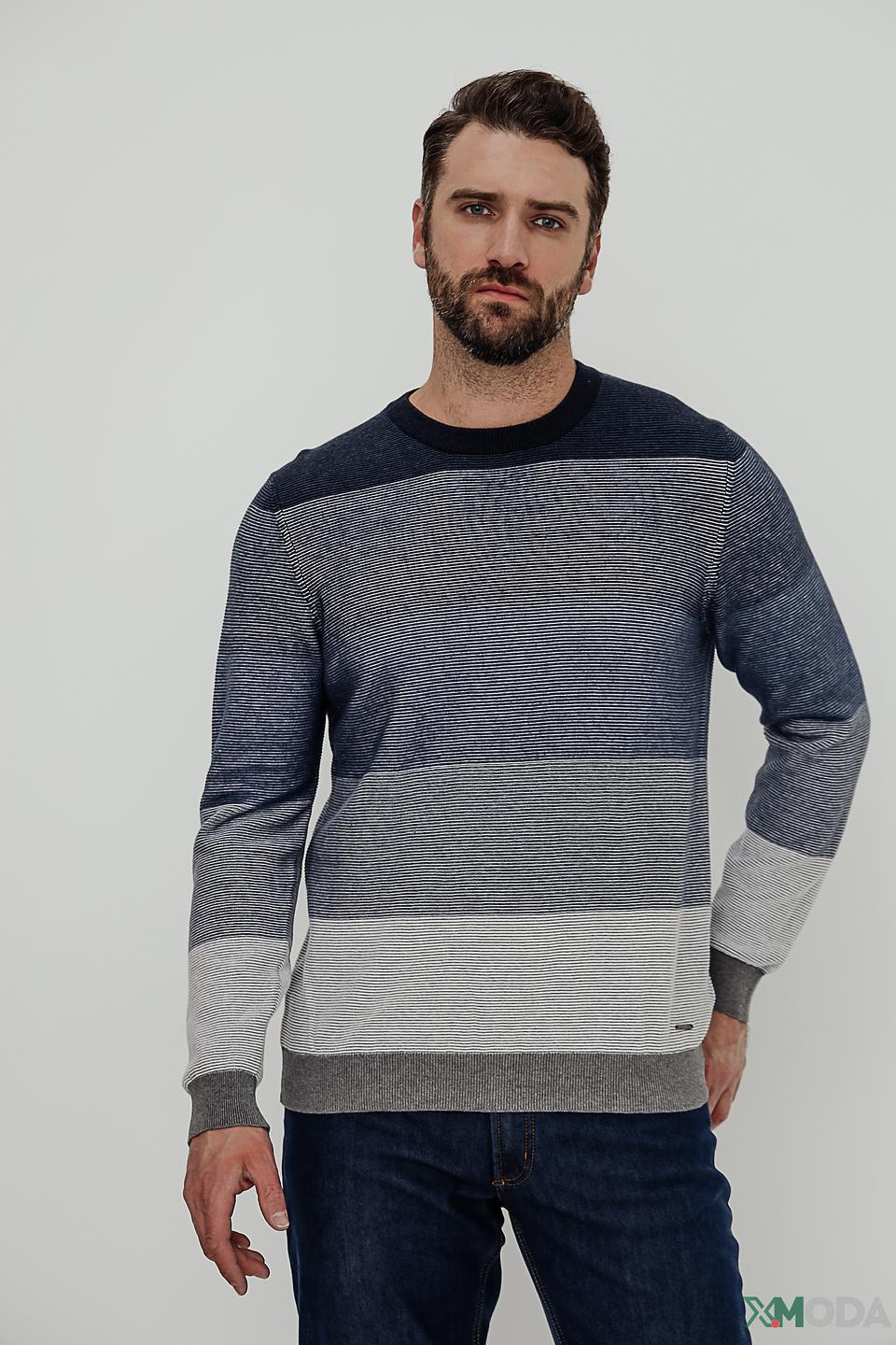 Джемпер Ragman в полоску серый