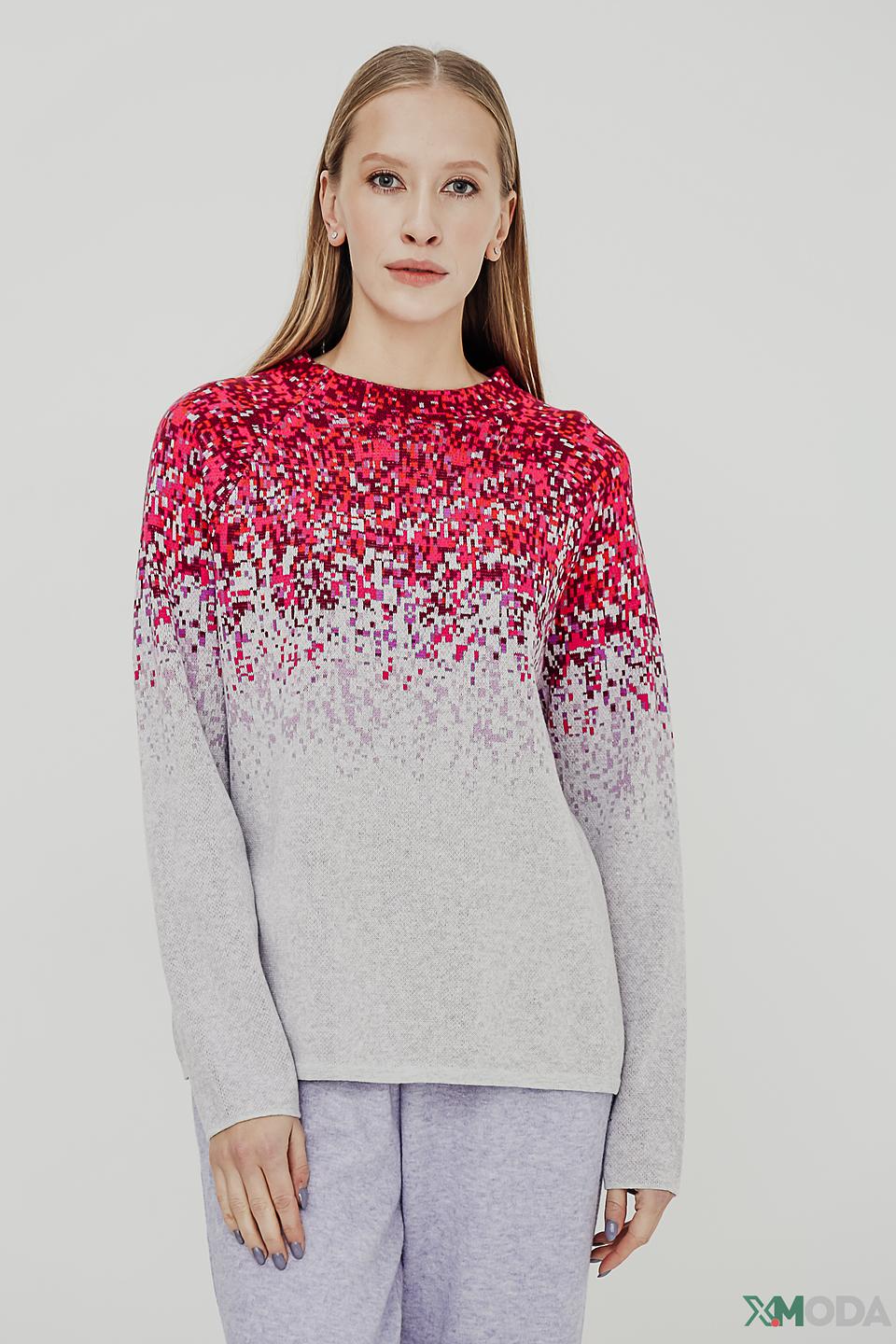 Пуловер Oui с пиксельным принтом