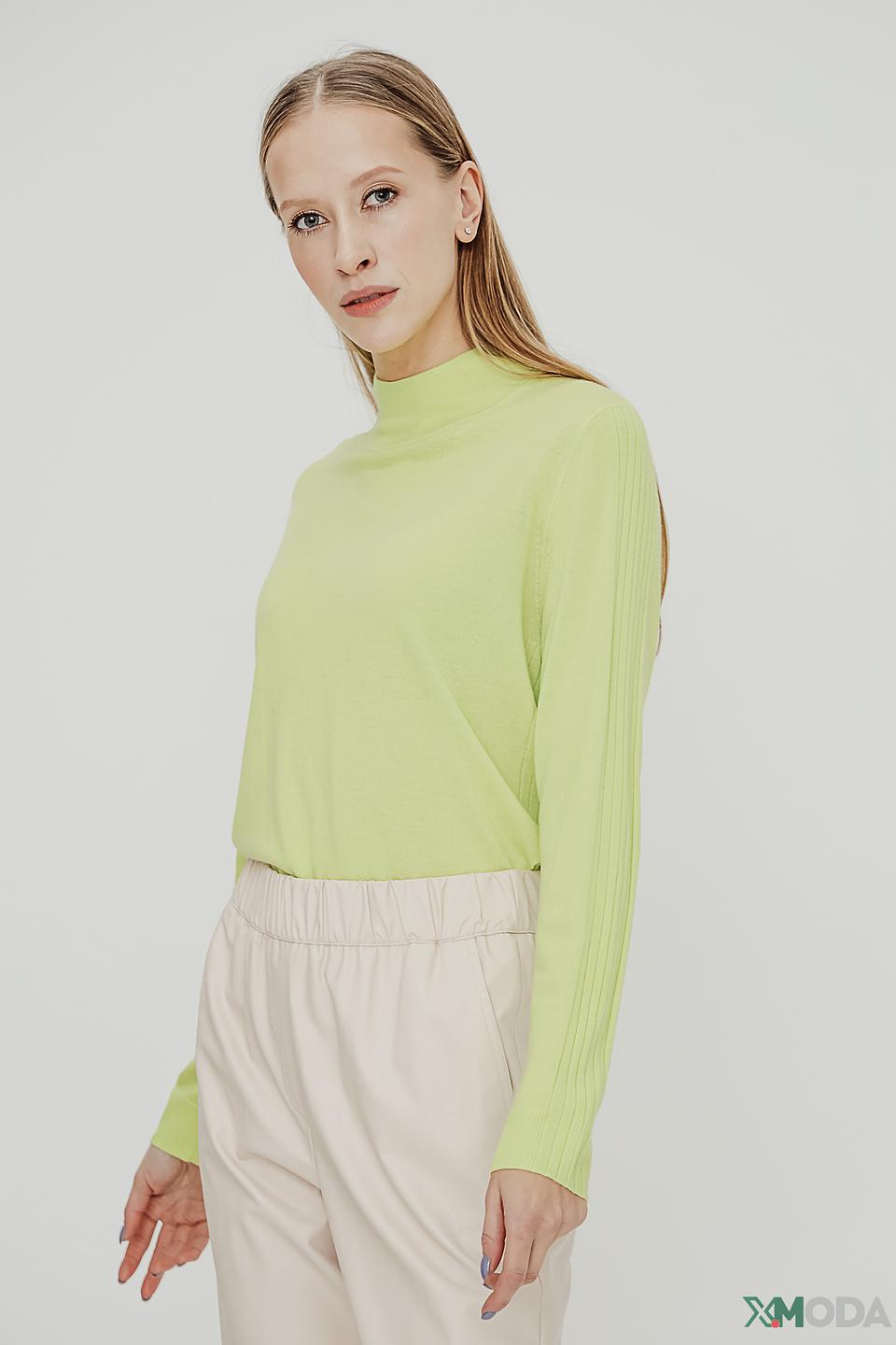 Пуловер Marc Cain лайм с логотипом