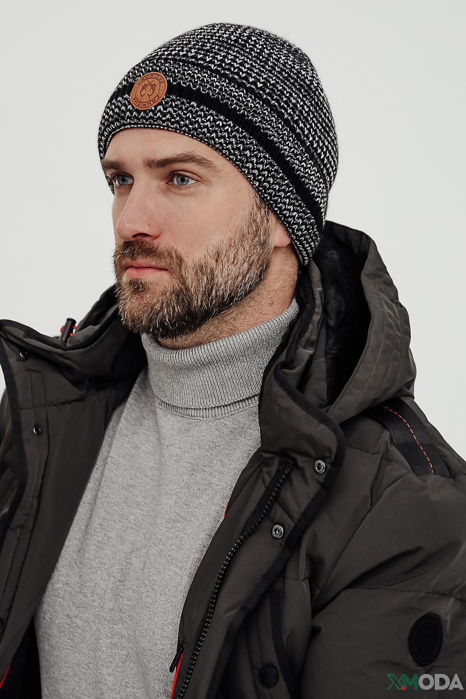 Шапка Claudio Campione вязаная чёрно-белая