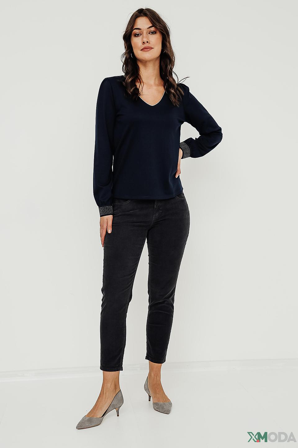 Блуза Pezzo с пайетками темно-синяя