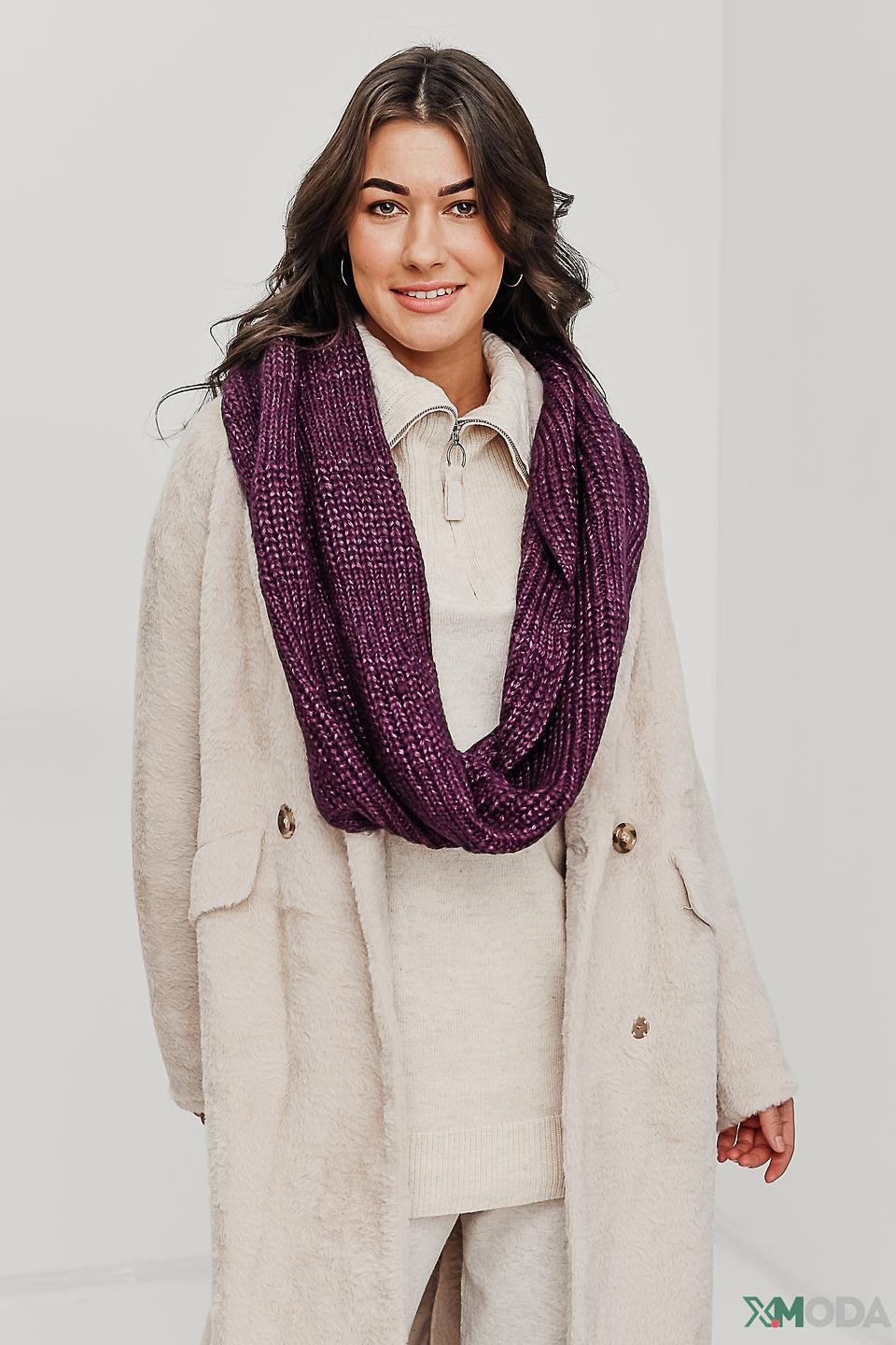 Шарф Marhatter вязаный баклажановый