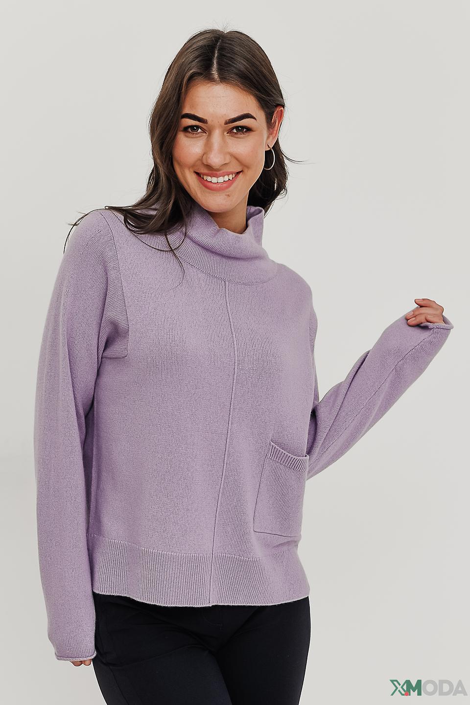 Пуловер Oui лавандовый с карманом