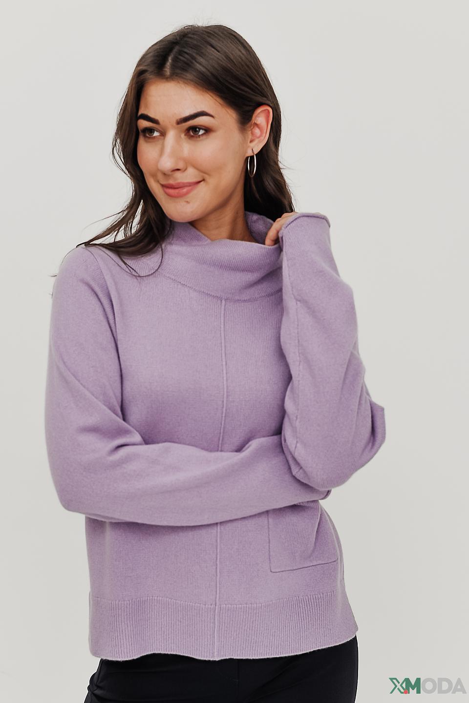 Пуловер Oui лавандовый с карманом