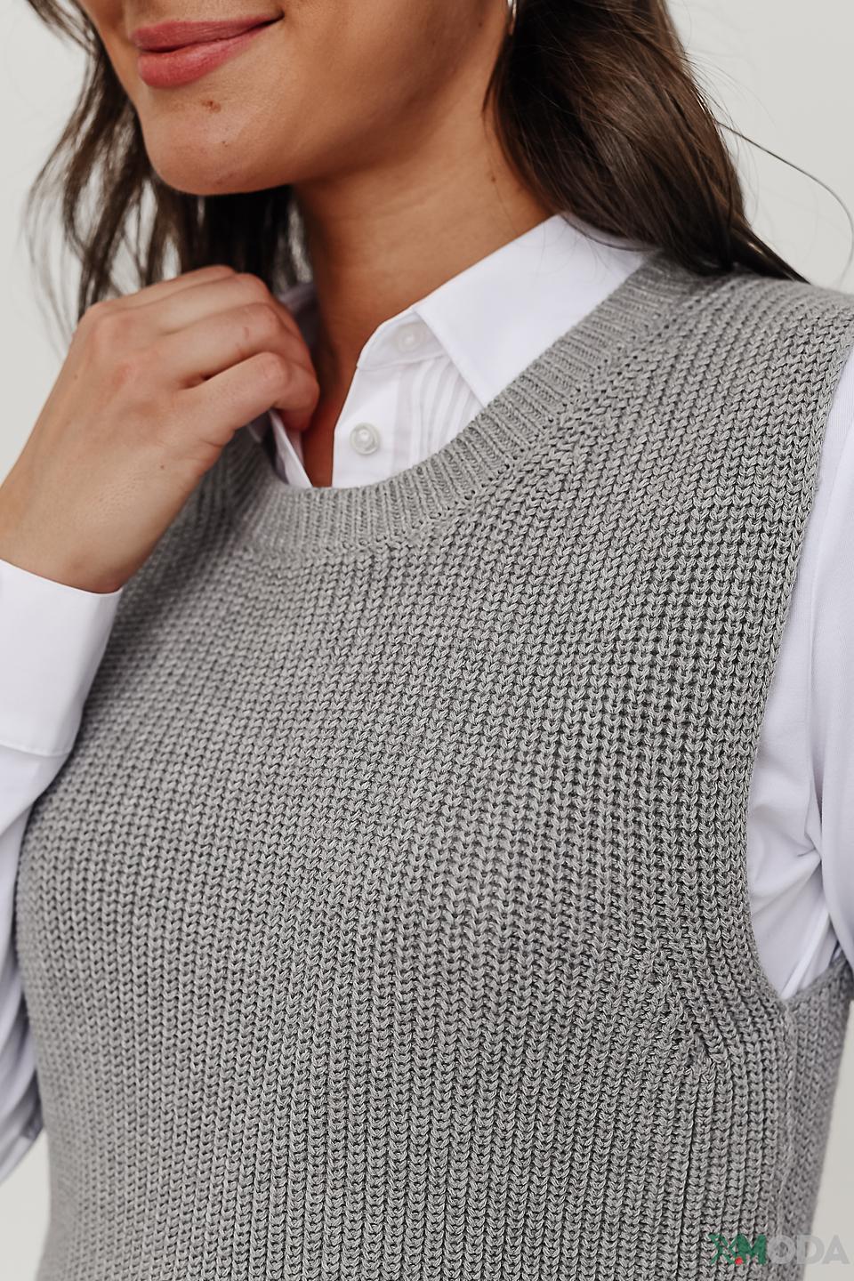 Жилет Oui женский серый меланж