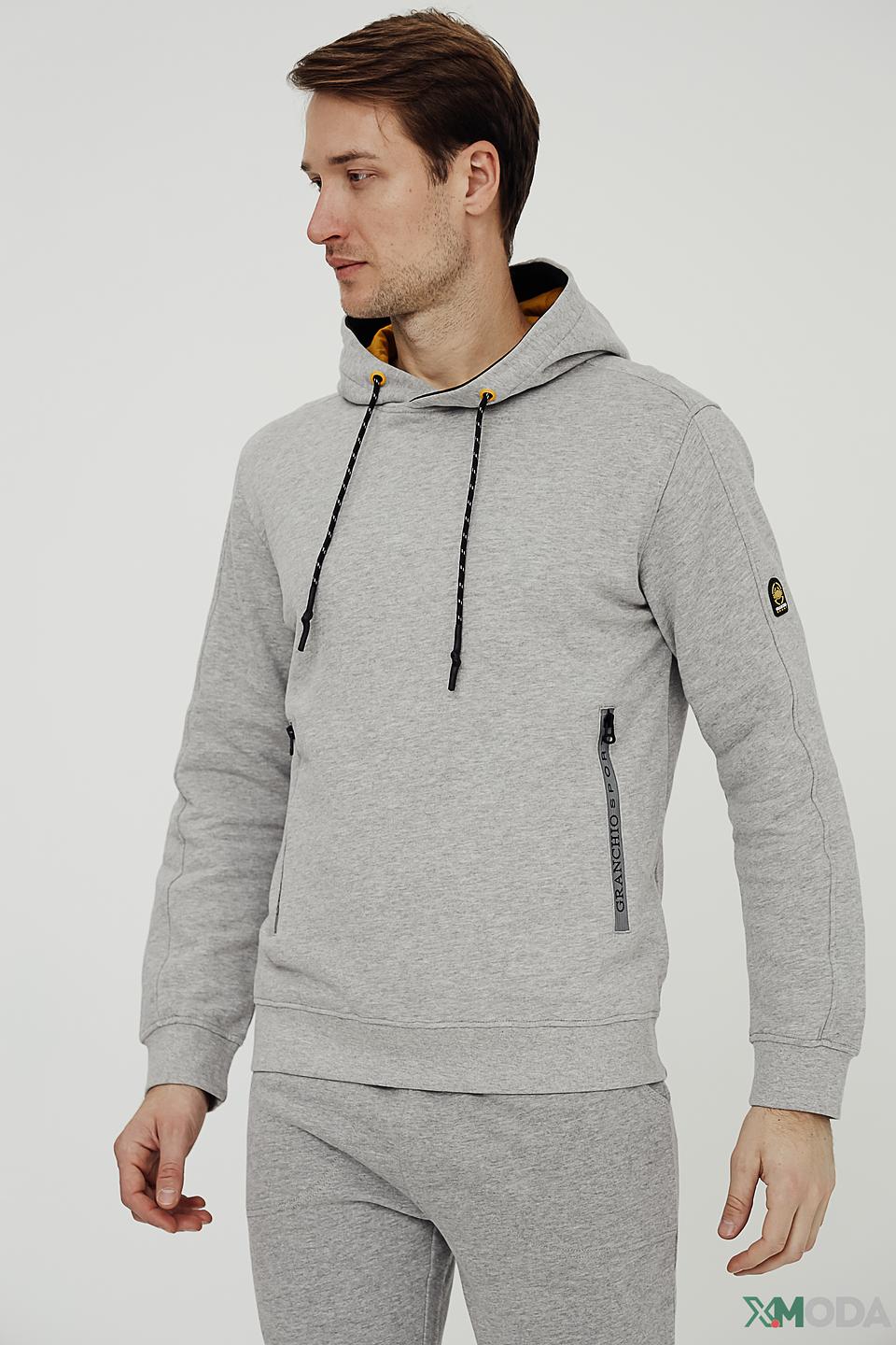 Джемпер Granchio серый с капюшоном