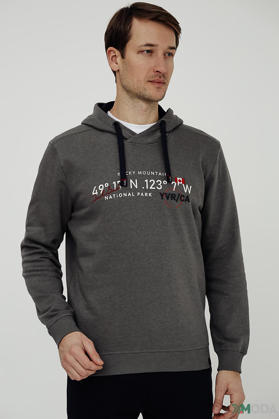 Толстовка Casa Moda с принтом серая