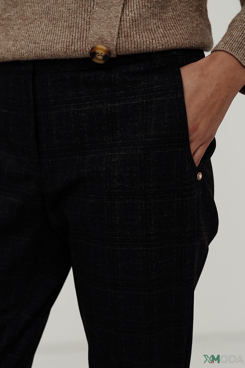 Брюки Ppep. в клетку черные